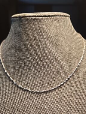 Delicate Twisted Rope Silver Necklace